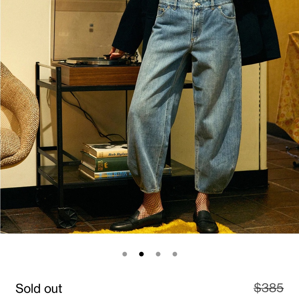 Tibi low rise barrel jeans.  Size 27. Fits tts.